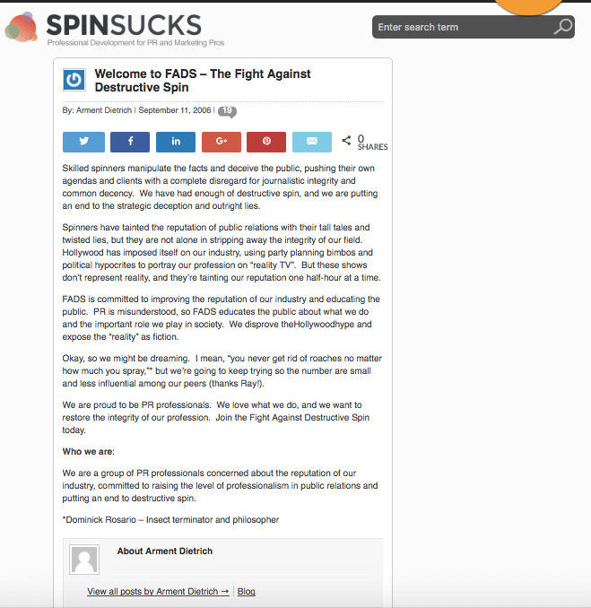 First Spin Sucks Blog Post